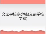 文武学校多少钱(文武学校学费)