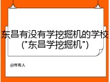 东昌有没有学挖掘机的学校("东昌学挖掘机")