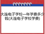 大连电子学校一年学费多少钱(大连电子学校学费)