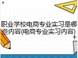 职业学校电商专业实习是哪些内容(电商专业实习内容)