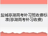 盐城亭湖高考补习班收费标准(亭湖高考补习收费)
