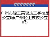 广州市轻工高级技工学校是公立吗(广州轻工技校公立吗)