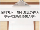 深圳考不上高中怎么办理入学手续(深高落榜入学)