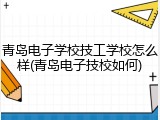 青岛电子学校技工学校怎么样(青岛电子技校如何)