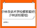 少林寺武术学校哪家最好(少林武校最佳)