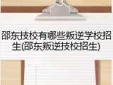 邵东技校有哪些叛逆学校招生(邵东叛逆技校招生)