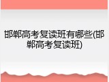 邯郸高考复读班有哪些(邯郸高考复读班)