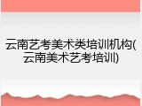 云南艺考美术类培训机构(云南美术艺考培训)