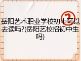 岳阳艺术职业学校初中可以去读吗?(岳阳艺校招初中生吗)