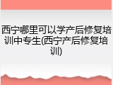 西宁哪里可以学产后修复培训中专生(西宁产后修复培训)
