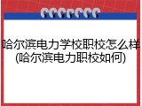 哈尔滨电力学校职校怎么样(哈尔滨电力职校如何)