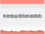 科技创业项目(科创项目)