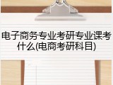 电子商务专业考研专业课考什么(电商考研科目)