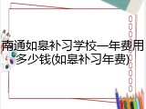 南通如皋补习学校一年费用多少钱(如皋补习年费)