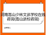河南嵩山少林文武学校在线咨询(嵩山武校咨询)