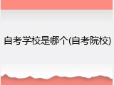 自考学校是哪个(自考院校)
