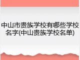 中山市贵族学校有哪些学校名字(中山贵族学校名单)