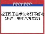 浙江理工美术艺考好不好考(浙理工美术艺考难度)