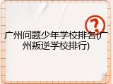 广州问题少年学校排名(广州叛逆学校排行)