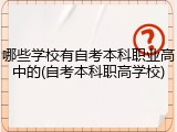 哪些学校有自考本科职业高中的(自考本科职高学校)