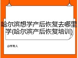 哈尔滨想学产后恢复去哪里学(哈尔滨产后恢复培训)