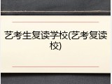 艺考生复读学校(艺考复读校)