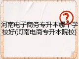 河南电子商务专升本哪个学校好(河南电商专升本院校)