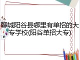 聊城阳谷县哪里有单招的大专学校(阳谷单招大专)