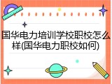 国华电力培训学校职校怎么样(国华电力职校如何)