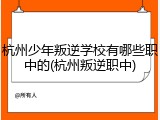 杭州少年叛逆学校有哪些职中的(杭州叛逆职中)