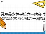 灵寿县少林学校六一晚会时尚舞步(灵寿少林六一潮舞)