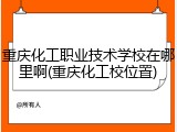 重庆化工职业技术学校在哪里啊(重庆化工校位置)