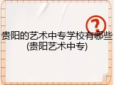 贵阳的艺术中专学校有哪些(贵阳艺术中专)