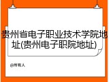 贵州省电子职业技术学院地址(贵州电子职院地址)