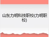 山东力明科技职校(力明职校)