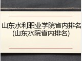 山东水利职业学院省内排名(山东水院省内排名)