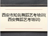 西安市知名舞蹈艺考培训(西安舞蹈艺考培训)