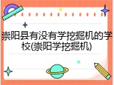 崇阳县有没有学挖掘机的学校(崇阳学挖掘机)
