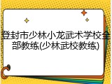 登封市少林小龙武术学校全部教练(少林武校教练)