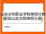 山东水利职业学院单招分数查询(山东水院单招分查)
