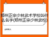 郑州正宗少林武术学校叫什么名字(郑州正宗少林武校)