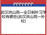 武汉洪山高一全日制补习学校有哪些(武汉洪山高一补校)