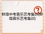 蚌埠中考音乐艺考集训(蚌埠音乐艺考集训)