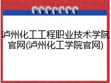 泸州化工工程职业技术学院官网(泸州化工学院官网)