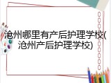 沧州哪里有产后护理学校(沧州产后护理学校)