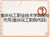 重庆化工职业技术学院院校代号(重庆化工职院代码)