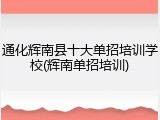 通化辉南县十大单招培训学校(辉南单招培训)