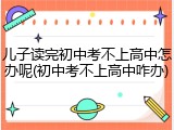 儿子读完初中考不上高中怎办呢(初中考不上高中咋办)