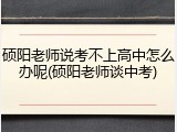 硕阳老师说考不上高中怎么办呢(硕阳老师谈中考)