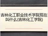 吉林化工职业技术学院现在叫什么(吉林化工学院)